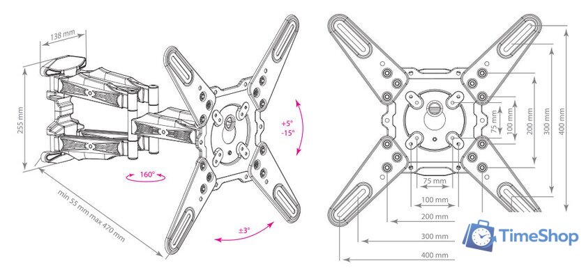 Кронштейн для телевизора Kromax ATLANTIS-45 (белый) - Изображение №4 — Интернет-магазин Time-Shop