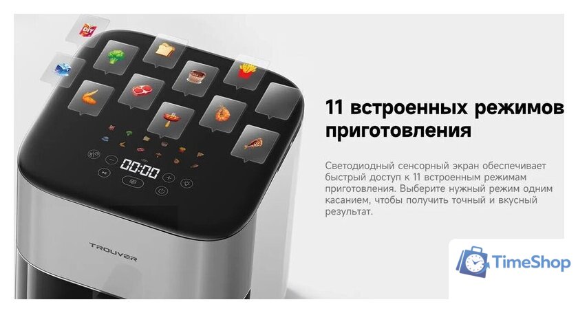 Аэрогриль (аэрофритюрница) Trouver Air Fryer FD10 Pro VFF12A (белый) - Изображение №17 — Интернет-магазин Time-Shop