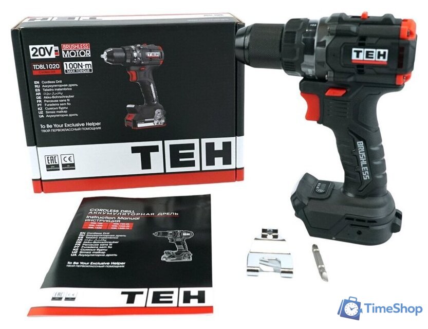 Дрель-шуруповерт TEH TDBL1020 (без АКБ) - Изображение №10 — Интернет-магазин Time-Shop