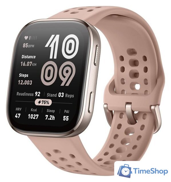 Умные часы Amazfit Bip 6 (титановый, с розовым силиконовым ремешком) - Изображение №1 — Интернет-магазин Time-Shop