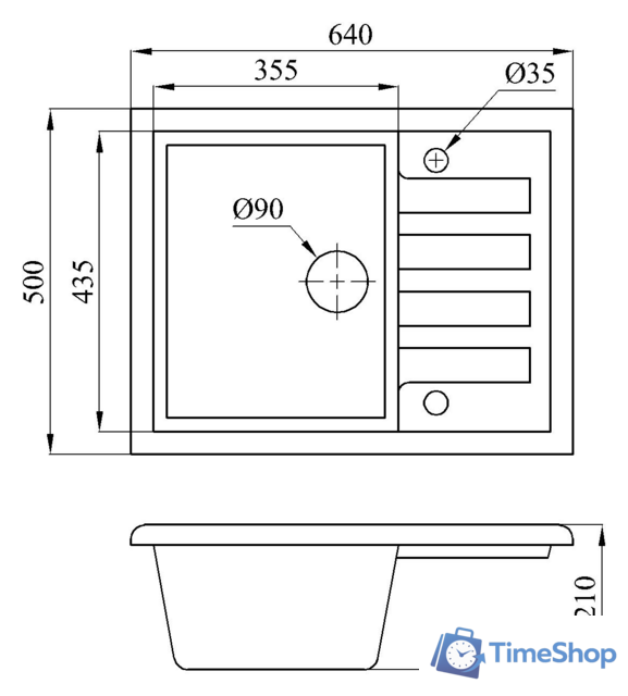 Кухонная мойка БелЭворс Vega R (бежевый, без сифона) - Изображение №2 — Интернет-магазин Time-Shop