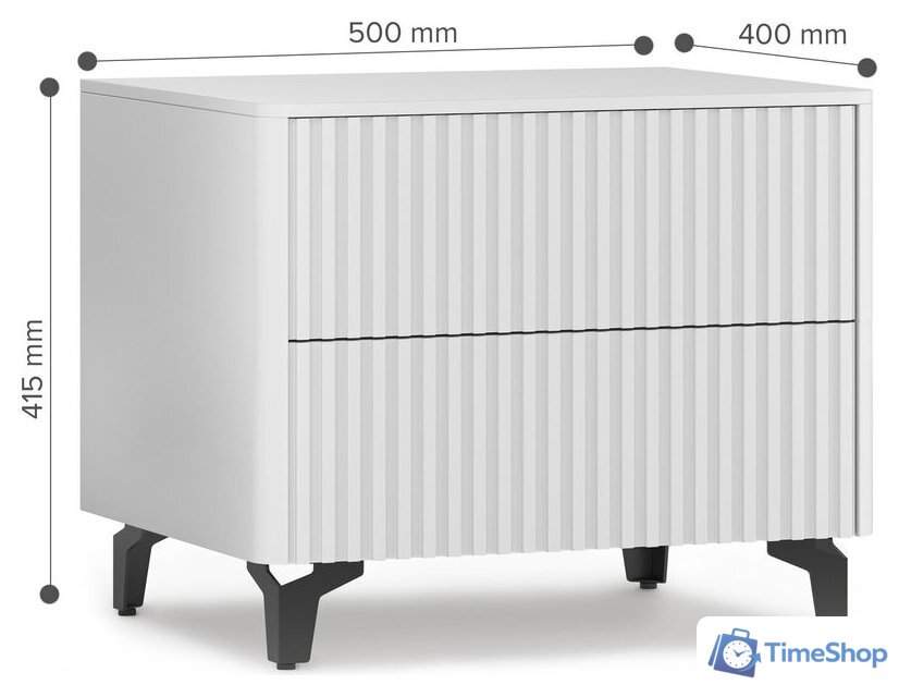 Тумба Shtabe Gross 6003 (RAL 9003/RAL 9003/черный) - Изображение №2 — Интернет-магазин Time-Shop