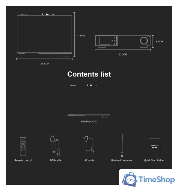 Цифро-аналоговый преобразователь Topping D70 Pro Octo (серебристый) - Изображение №6 — Интернет-магазин Time-Shop