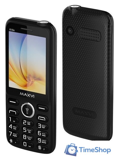 Кнопочный телефон Maxvi K15n (черный) - Изображение №2 — Интернет-магазин Time-Shop