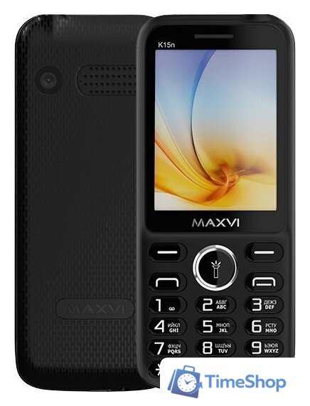 Кнопочный телефон Maxvi K15n (черный) - Изображение №1 — Интернет-магазин Time-Shop