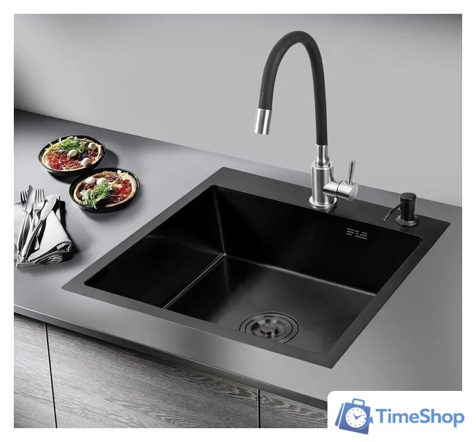 Кухонная мойка РМС MR-5050BL (с корзиной и дозатором) - Изображение №3 — Интернет-магазин Time-Shop