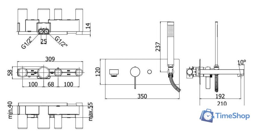 Смеситель Paffoni Rock RO001CR - Изображение №2 — Интернет-магазин Time-Shop