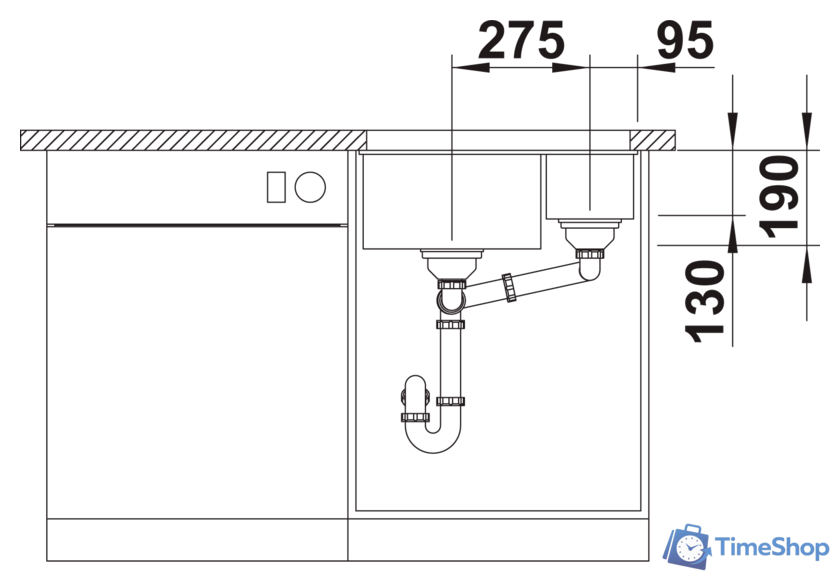 Кухонная мойка Blanco Rotan 340/160-U 523078 (белый) - Изображение №4 — Интернет-магазин Time-Shop