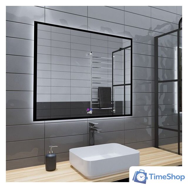  Grossman Зеркало Pragma-норма Black LED 18100802 (с сенсорным выключателем и подогревом) - Изображение №3 — Интернет-магазин Time-Shop