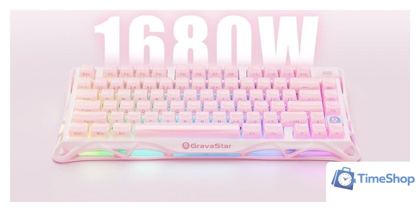 Клавиатура Gravastar Mercury K1 Special Edition Sakura Pink (GravaStar x Kailh Cherry Pink) - Изображение №7 — Интернет-магазин Time-Shop
