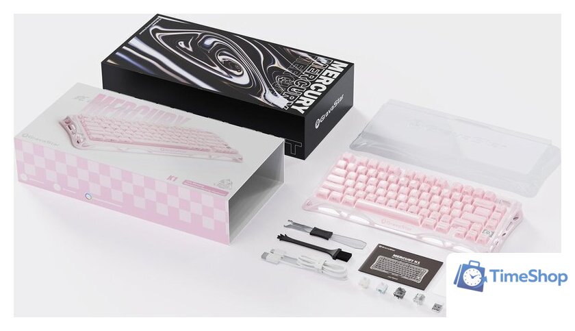Клавиатура Gravastar Mercury K1 Special Edition Sakura Pink (GravaStar x Kailh Cherry Pink) - Изображение №9 — Интернет-магазин Time-Shop