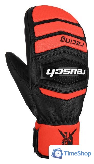 Горнолыжные варежки Reusch Warrior Team 6211422-7809 (р-р 10.5, Mitten Black/Fluo Red) - Изображение №1 — Интернет-магазин Time-Shop