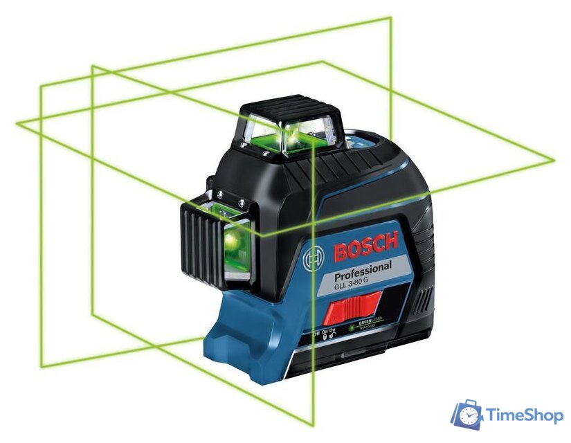 Лазерный нивелир Bosch GLL 3-80 G Professional 0601063Y00 (кейс, лазерная мишень) - Изображение №2 — Интернет-магазин Time-Shop
