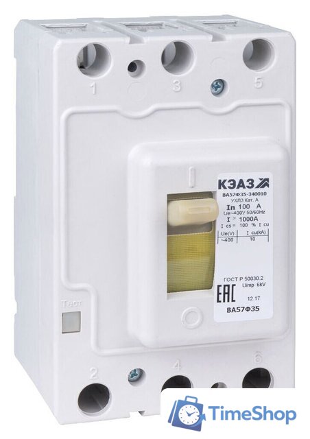 Выключатель автоматический КЭАЗ 125А 1250Im ВА57Ф35-340010 УХЛ3 400В AC 109296 - Изображение №1 — Интернет-магазин Time-Shop