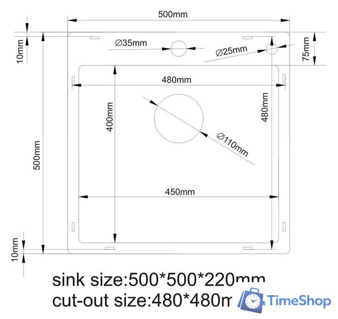 Кухонная мойка Stellar Decor S5050GE-D (серый) - Изображение №8 — Интернет-магазин Time-Shop