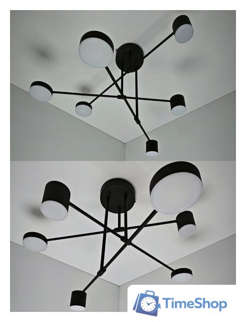 Люстра средней высоты Mirastyle Диод XL-21015/3+3 BK - Изображение №12 — Интернет-магазин Time-Shop