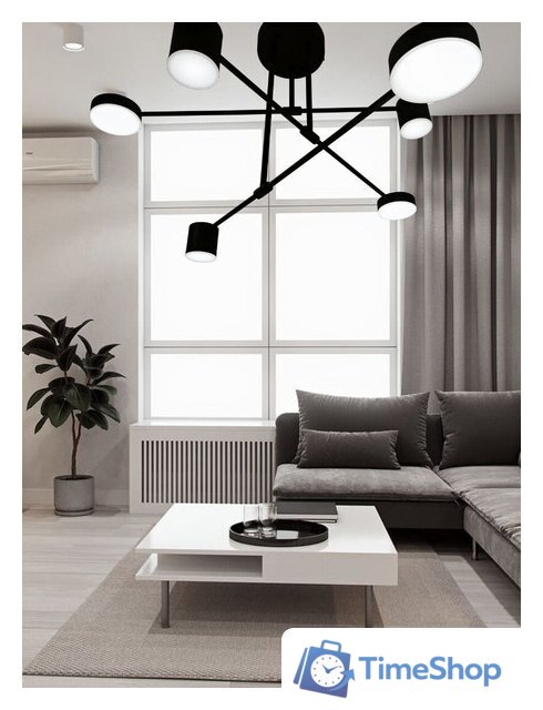 Люстра средней высоты Mirastyle Диод XL-21015/3+3 BK - Изображение №2 — Интернет-магазин Time-Shop