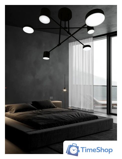 Люстра средней высоты Mirastyle Диод XL-21015/3+3 BK - Изображение №4 — Интернет-магазин Time-Shop