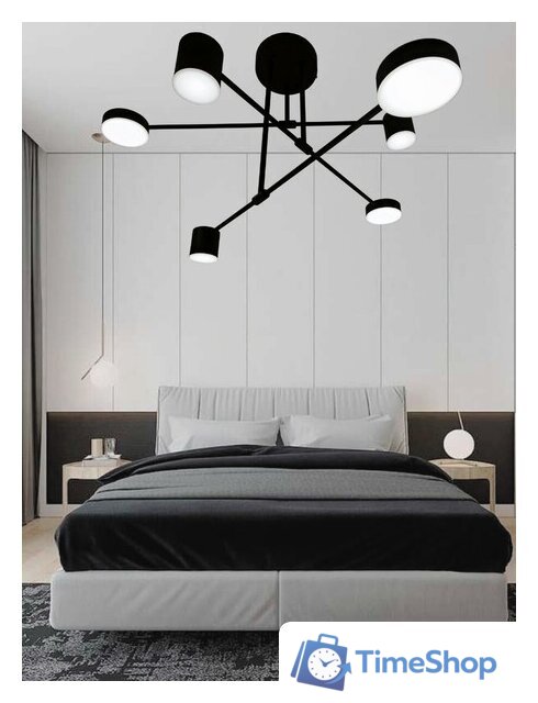 Люстра средней высоты Mirastyle Диод XL-21015/3+3 BK - Изображение №3 — Интернет-магазин Time-Shop