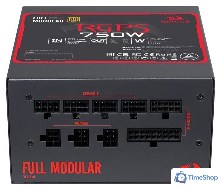 Блок питания Redragon RGPS-750W 70488 - Изображение №2 — Интернет-магазин Time-Shop