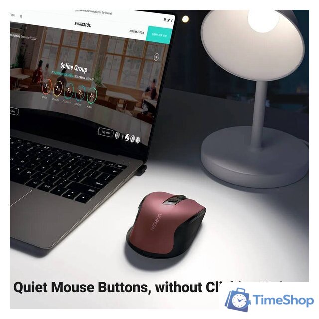 Мышь Ugreen MU006 25752 (красный) - Изображение №3 — Интернет-магазин Time-Shop