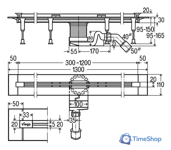 Трап/канал Viega Advantix Vario 4965.10 686277 - Изображение №2 — Интернет-магазин Time-Shop