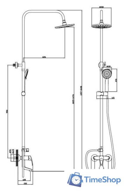 Душевая система  Diadonna D80335111 - Изображение №2 — Интернет-магазин Time-Shop