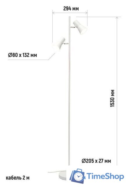 Торшер ArtStyle HT-738X2WW - Изображение №4 — Интернет-магазин Time-Shop