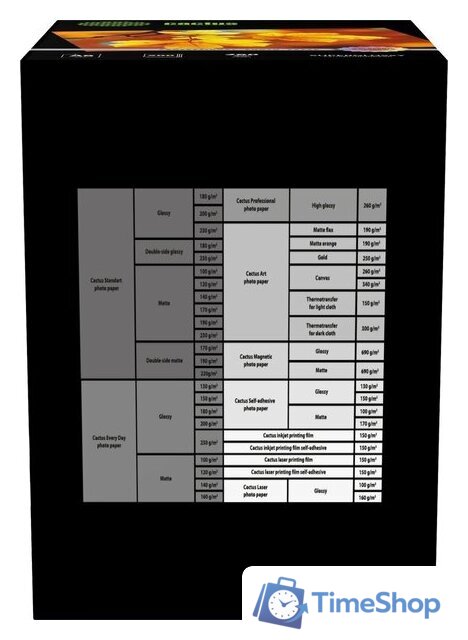 Фотобумага CACTUS суперглянцевая A6 260г/м2 500 л Prof CS-HGA6260500 - Изображение №2 — Интернет-магазин Time-Shop