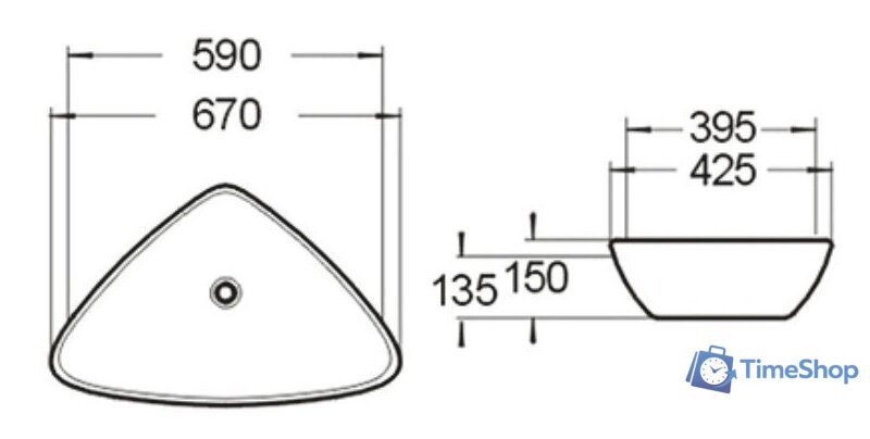Умывальник SantiLine SL-1034 - Изображение №2 — Интернет-магазин Time-Shop