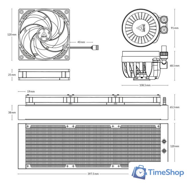 Система жидкостного охлаждения для процессора Arctic Liquid Freezer III 360 A-RGB Black ACFRE00144A - Изображение №3 — Интернет-магазин Time-Shop