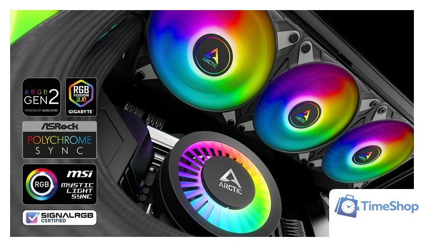 Система жидкостного охлаждения для процессора Arctic Liquid Freezer III 360 A-RGB Black ACFRE00144A - Изображение №8 — Интернет-магазин Time-Shop