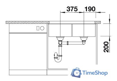 Кухонная мойка Blanco Subline 350/350-U (темная скала) - Изображение №4 — Интернет-магазин Time-Shop