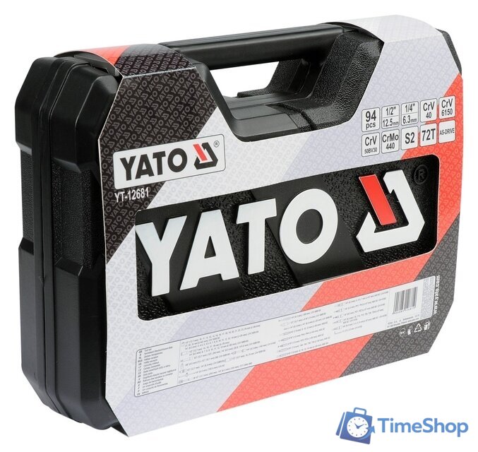 Универсальный набор инструментов Yato YT-12681 (94 предмета) - Изображение №4 — Интернет-магазин Time-Shop