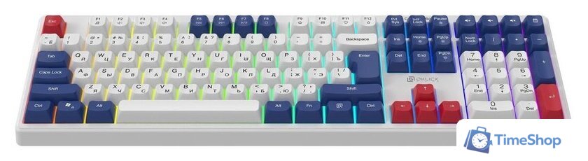 Клавиатура Оклик 725G (белый/красный) - Изображение №2 — Интернет-магазин Time-Shop