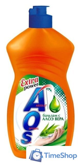 Средство для мытья посуды AOS Бальзам с Алое вера 450 мл - Изображение №1 — Интернет-магазин Time-Shop