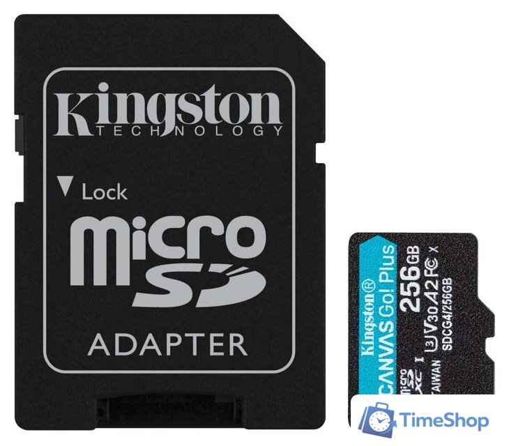 Карта памяти Kingston Canvas Go! microSDXC 256GB SDCG4/256GB (с адаптером) - Изображение №1 — Интернет-магазин Time-Shop
