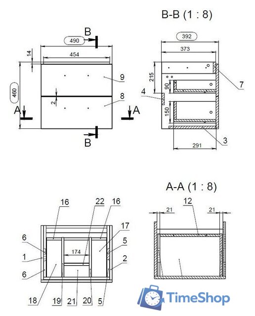 Cersanit Тумба под умывальник Lara 50 63413 - Изображение №7 — Интернет-магазин Time-Shop