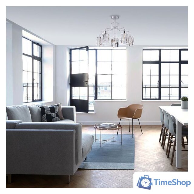 Припотолочная люстра Евросвет Scoppio 10101/5 (хром/прозрачный хрусталь) - Изображение №2 — Интернет-магазин Time-Shop