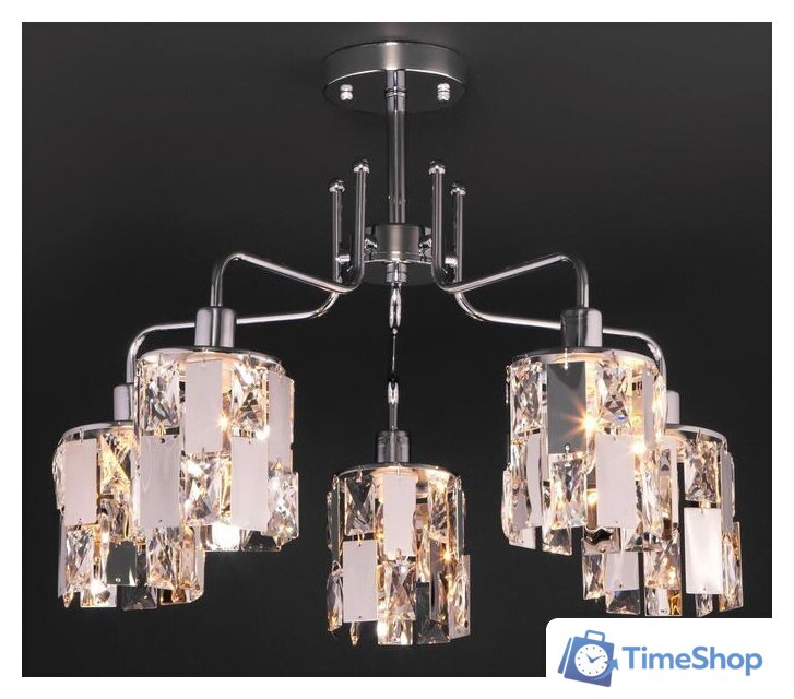 Припотолочная люстра Евросвет Scoppio 10101/5 (хром/прозрачный хрусталь) - Изображение №3 — Интернет-магазин Time-Shop
