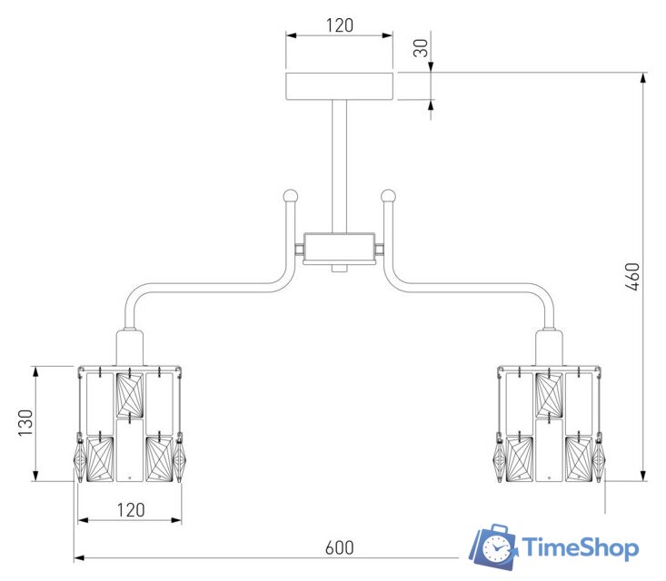 Припотолочная люстра Евросвет Scoppio 10101/5 (хром/прозрачный хрусталь) - Изображение №5 — Интернет-магазин Time-Shop