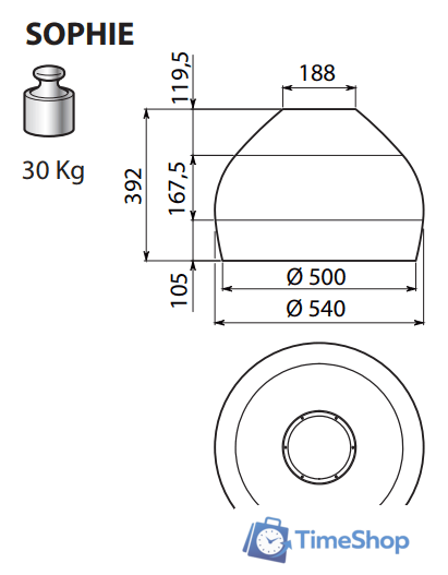 Кухонная вытяжка Falmec Sophie Circle-Tech Island 54 600 м3/ч (состаренная медь) - Изображение №2 — Интернет-магазин Time-Shop