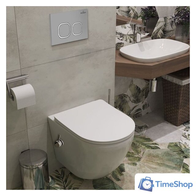 Унитаз подвесной Roxen Antares Bidet в комплекте с инсталляцией StounFix Dual Fresh 6 в 1 934445 (кнопка: белый глянец) - Изображение №10 — Интернет-магазин Time-Shop