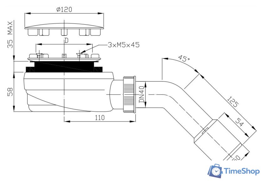 Сифон Radaway R580 - Изображение №2 — Интернет-магазин Time-Shop