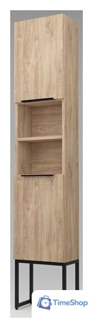  Дабер Шкаф-пенал 018 СТ18.0.2.6Ч (дуб канзас коричневый/черный) - Изображение №1 — Интернет-магазин Time-Shop