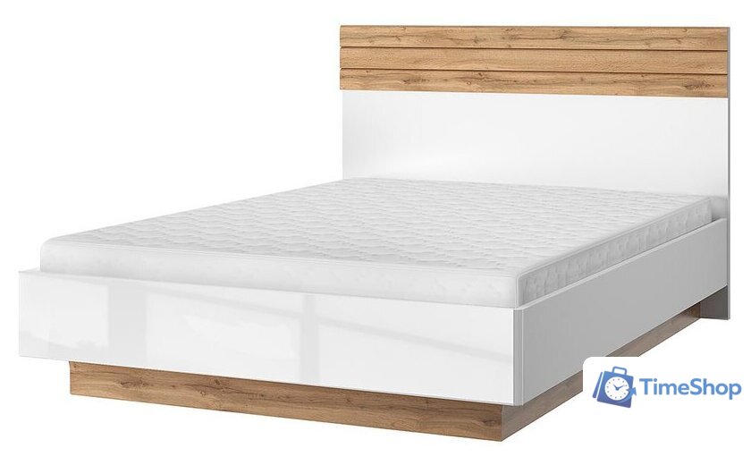 Кровать Anrex Taurus 140 с ПМ 140x200 (дуб вотан/белый) - Изображение №1 — Интернет-магазин Time-Shop