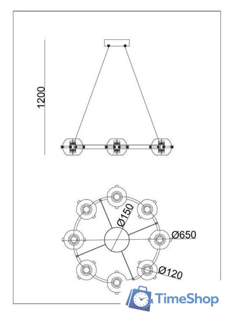 Подвесная люстра Arte Lamp Markab A2471LM-16BK - Изображение №2 — Интернет-магазин Time-Shop