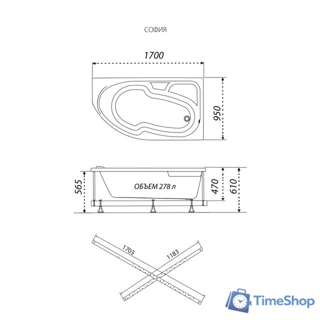 Ванна Triton София 170х95 левая - Изображение №7 — Интернет-магазин Time-Shop