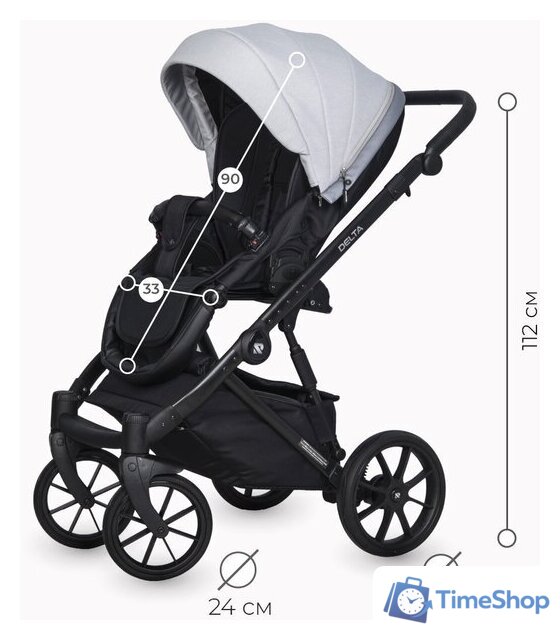 Универсальная коляска Riko Basic Delta (3 в 1, 01/grey fox) - Изображение №19 — Интернет-магазин Time-Shop