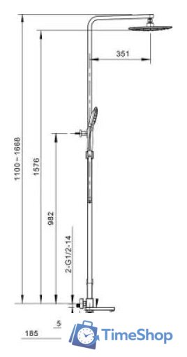 Душевая система  Gappo G2417-3 - Изображение №2 — Интернет-магазин Time-Shop